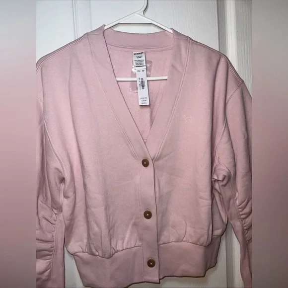 Victoria‎ Secret PINK Ivy Fleece Cropped Cardigan Size XS Color Pink - Picture 5 of 11